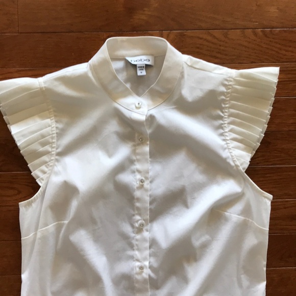 bebe Tops - BeBe White Button Up Dress Shirt Size Medium